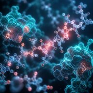 Neutral molecular research illustration for Lipo-C lipotropic blend.